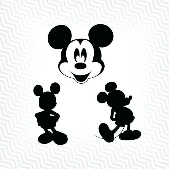 570x570 Mickey Mouse Outline Cutout Vector Art Silhouette Mickey Mouse