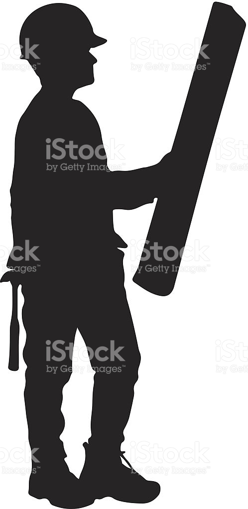 498x1024 Silhouette Clipart Construction Worker