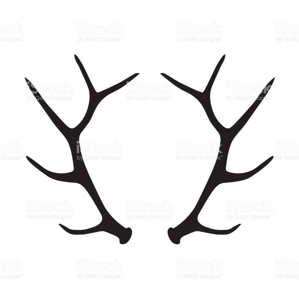 1024x1024 Black Silhouette Of Deer Antlers Stock Vector Art More Images