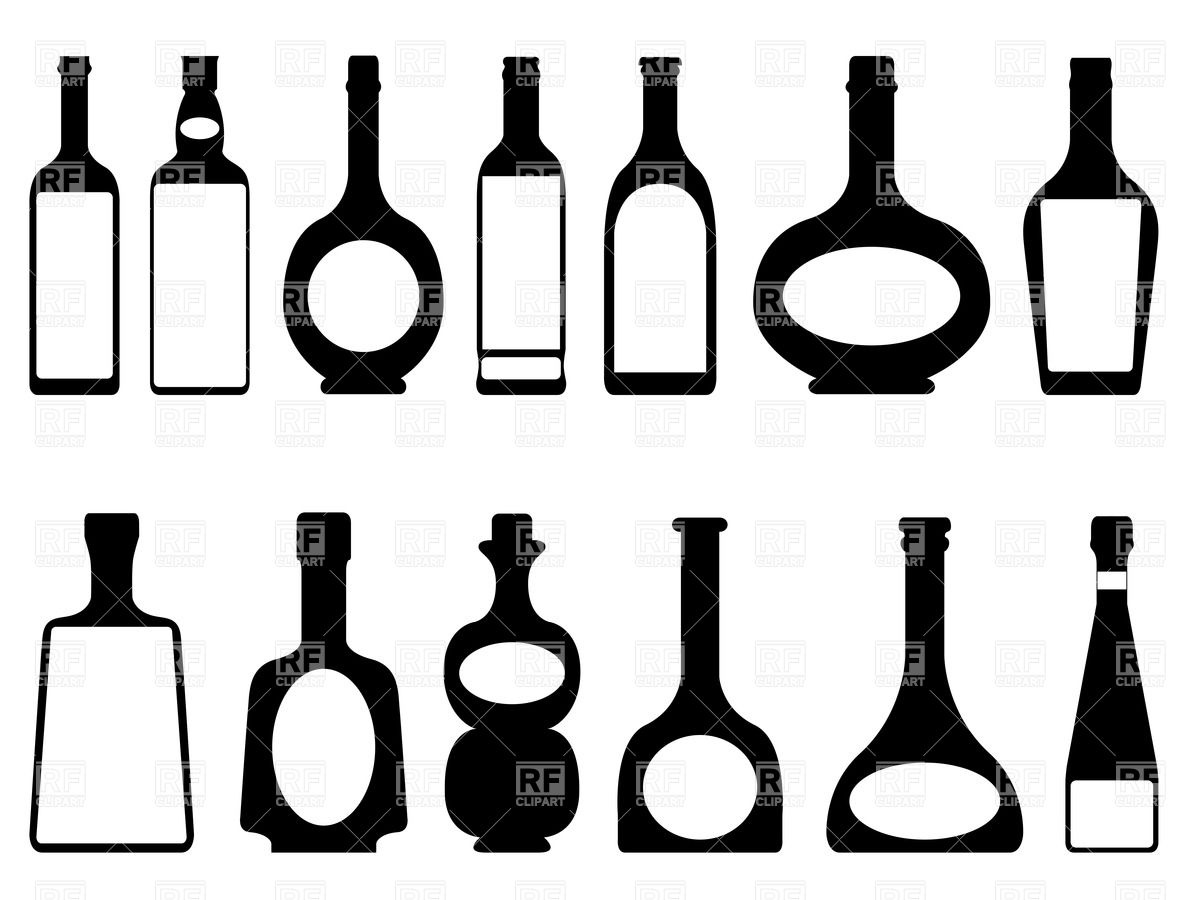 1200x900 Silhouettes Of Bottles Of Alcohol Royalty Free Vector Clip Art