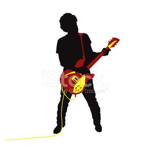 300x300 Bascule Silhouette Guitariste (Illustration Vectorielle) Premium