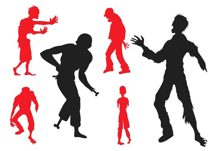 700x490 Silhouette Vectorielle Des Zombies