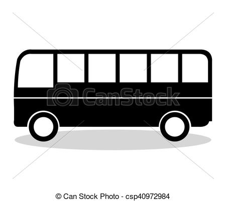 450x401 Bus Vehicle Silhouette Isolated Icon Vector Illustration Vector