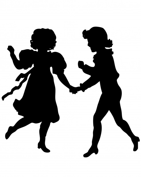 491x615 Victorian Children Silhouette Free Stock Photo