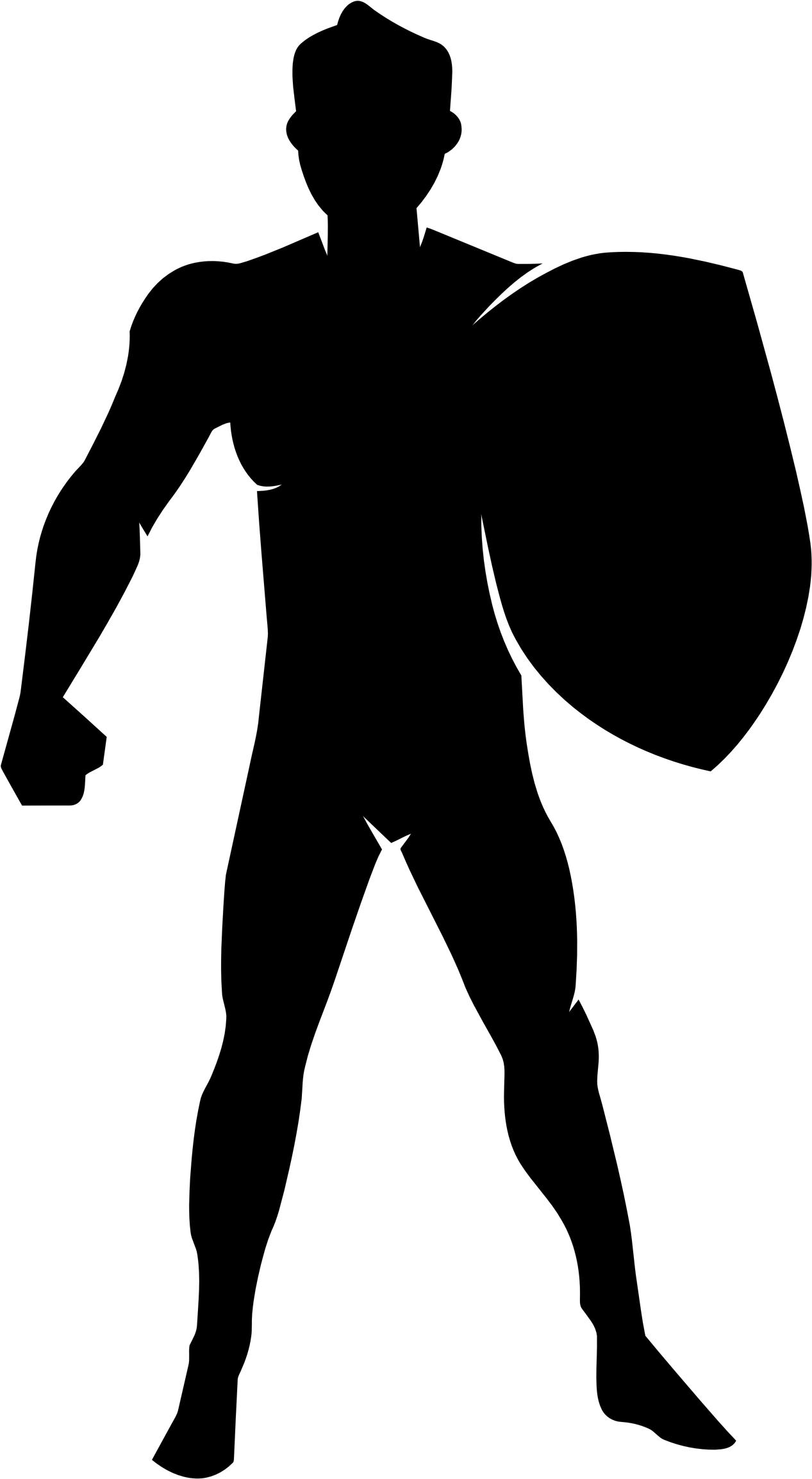 1267x2307 Man With Shield Silhouette Icons Png