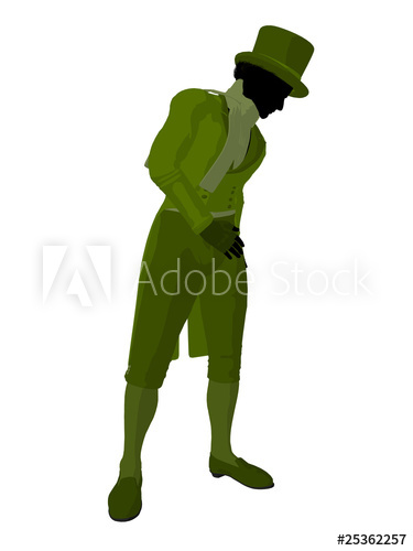 375x500 African American Victorian Man Illustration Silhouette