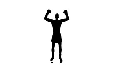 240x135 Boxer Winner Champion Welcomes Its Fans. Black Silhouette ~ Video