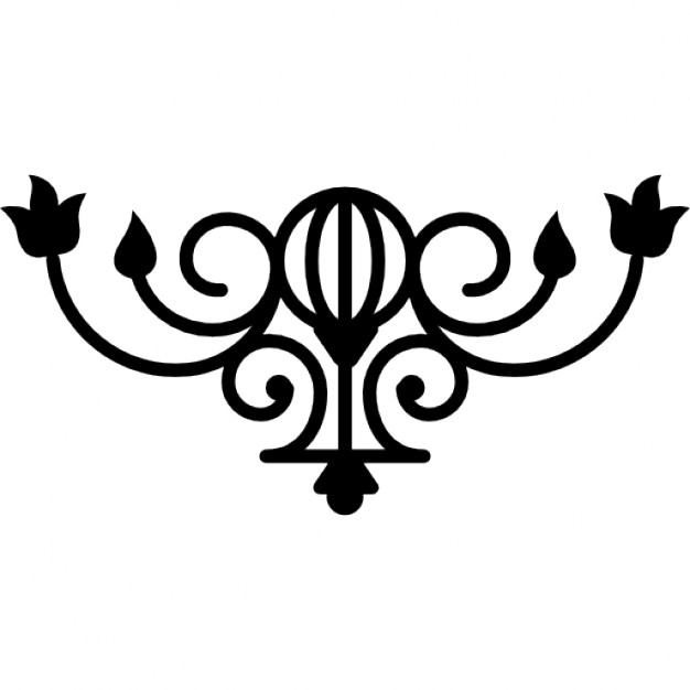 626x626 Flower Bud Design With Vines And Leaves Silhouette Icons Free