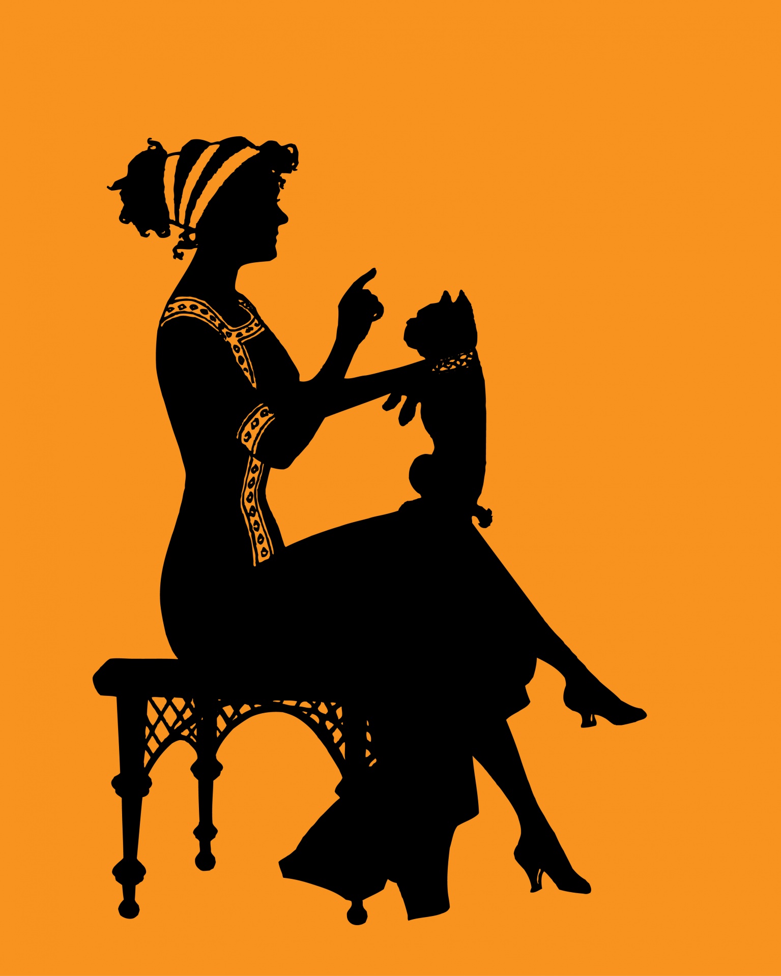 1535x1920 Woman Dog Vintage Silhouette Free Stock Photo