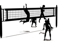 256x144 Volleyball Silhouette Stock Animation 589876