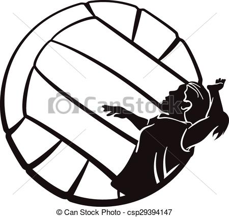 450x426 Girl Spiking Volleyball Clipart