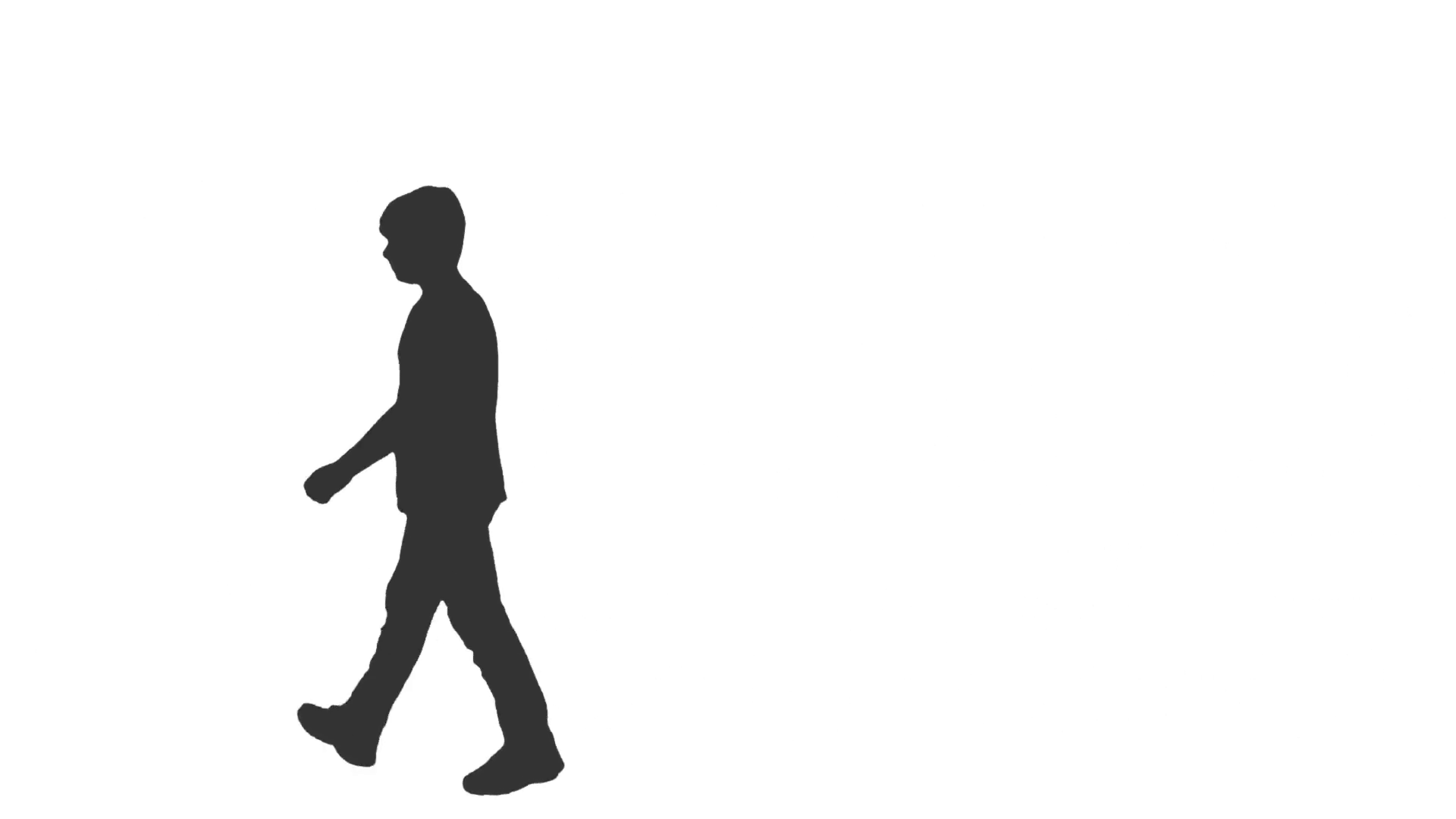 1920x1080 Silhouette Of A Teenager Walking. Side View. Full Hd Shot