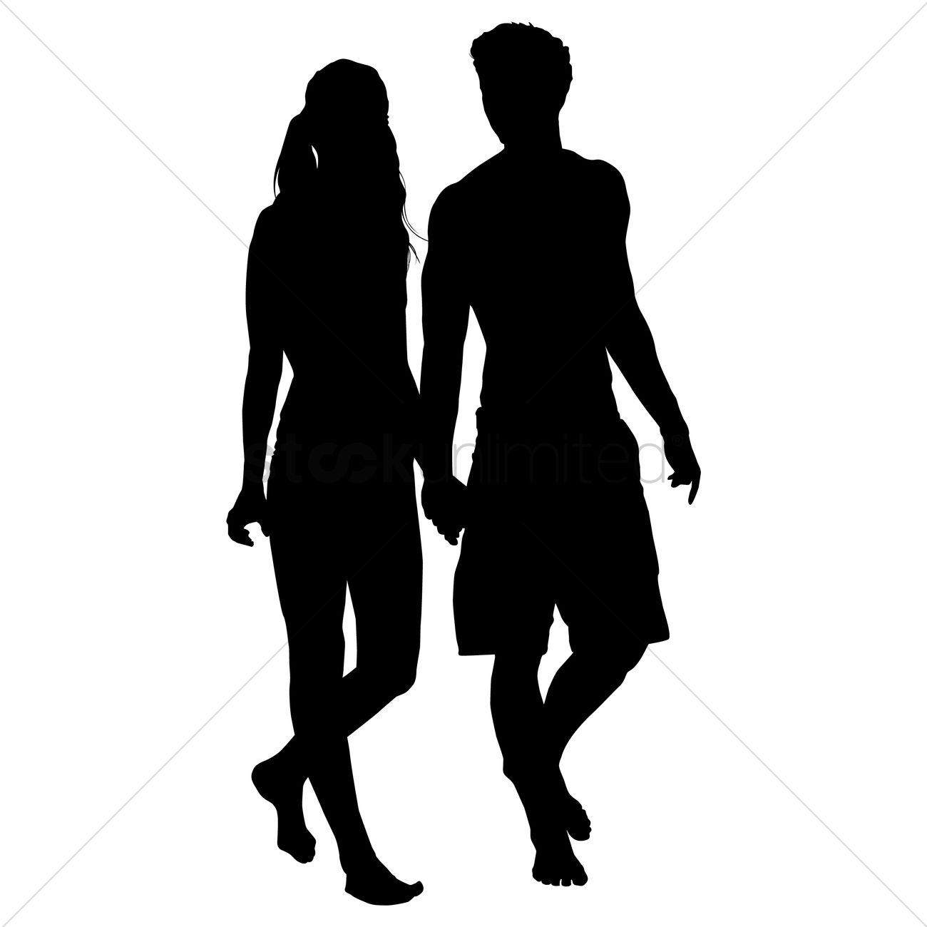 1300x1300 Silhouette Of Couple Walking Together Vector Image