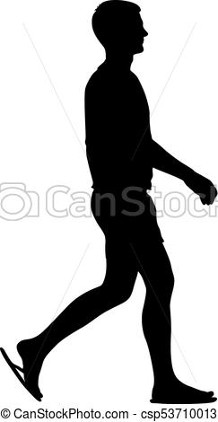 243x470 Silhouette Of People Walking In Sandals On White Background