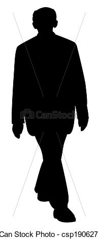 193x470 Walking Man, Silhouette Vector Stock Photography