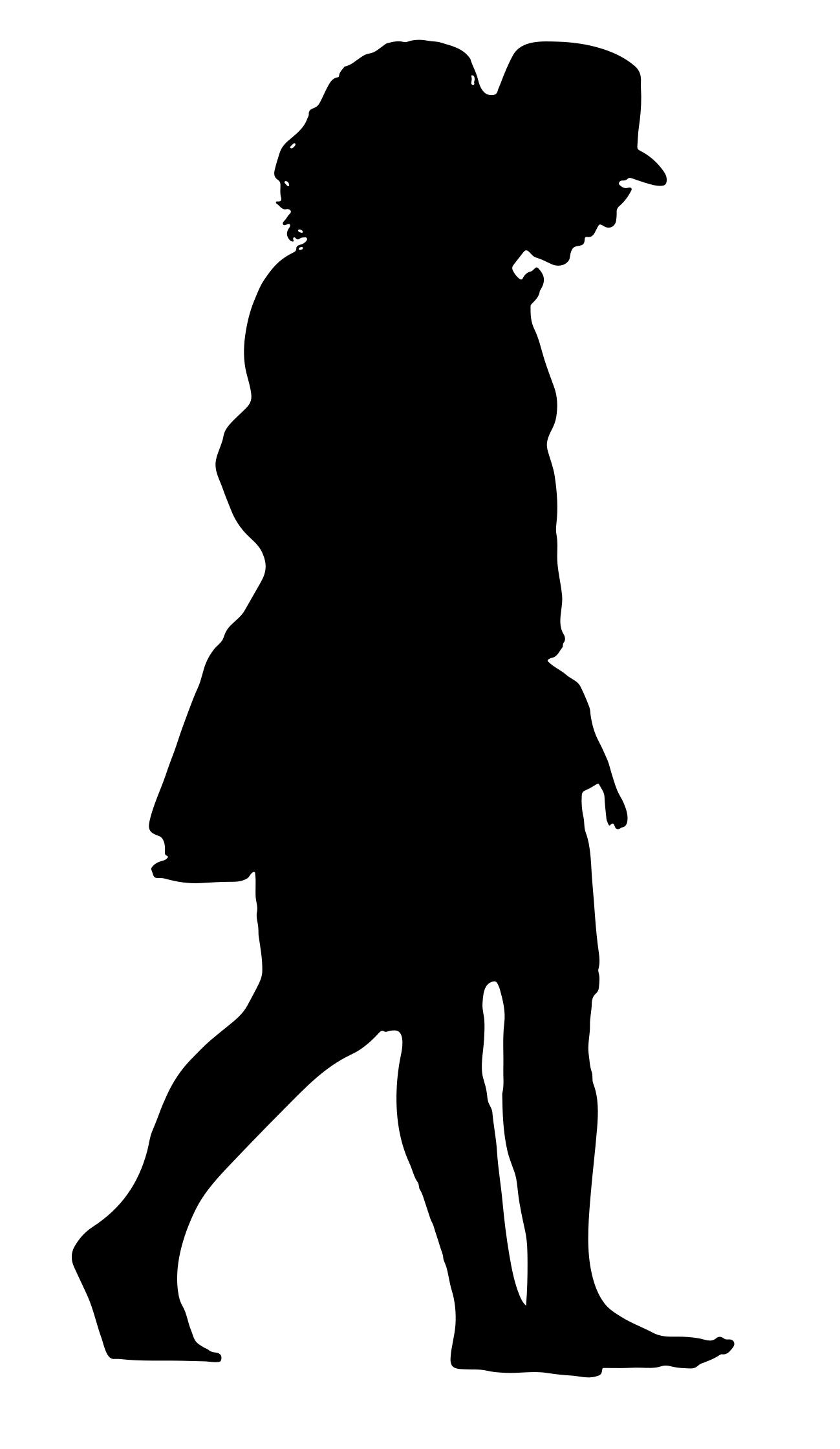 1299x2241 Couple Walking Silhouette Clipart