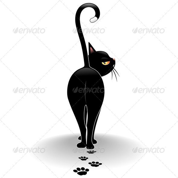 590x590 Disdainful Black Cat Cartoon Walking Away By Bluedarkat Graphicriver