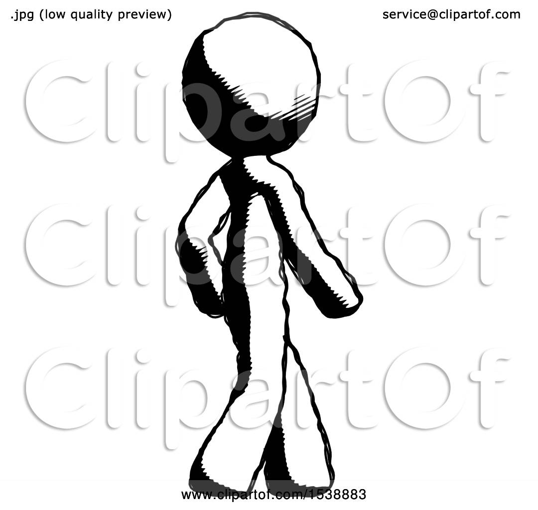 1080x1024 Ink Design Mascot Man Walking Away Direction Right View By Leo