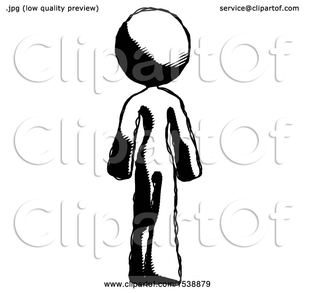 1080x1024 Ink Design Mascot Woman Walking Away, Back View By Leo Blanchette