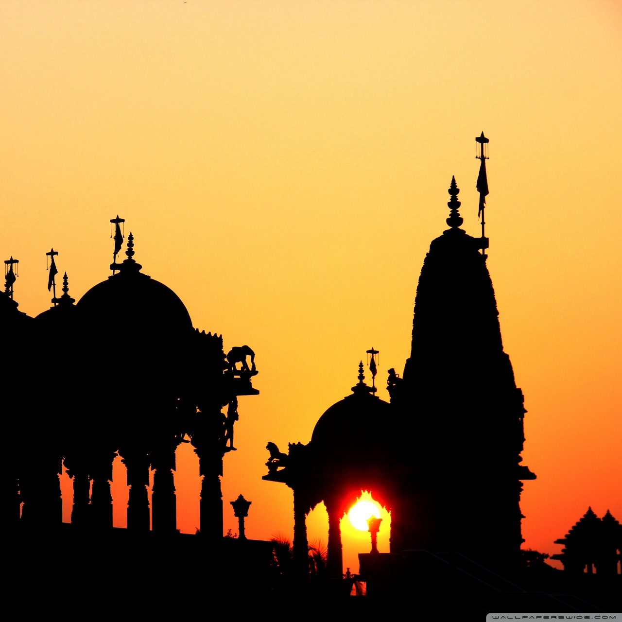 1280x1280 Temple Silhouette 4k Hd Desktop Wallpaper For 4k Ultra Hd Tv