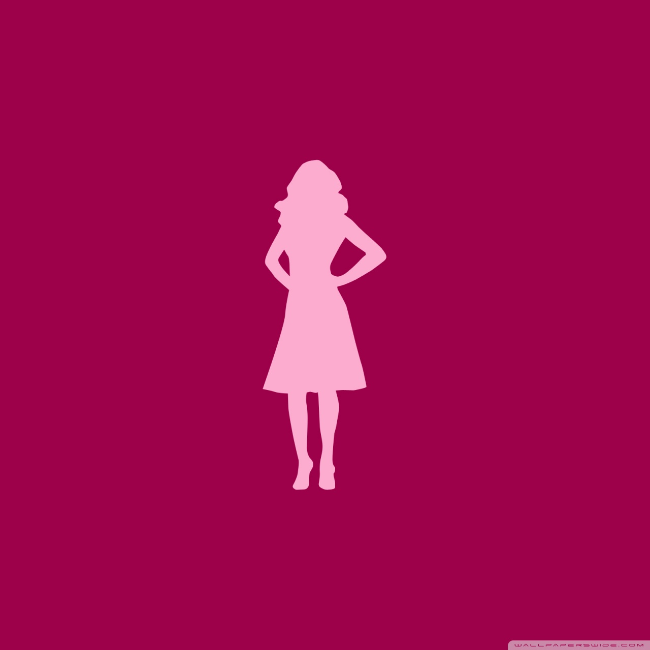 1280x1280 Pink Girl Silhouette 4k Hd Desktop Wallpaper For 4k Ultra Hd Tv