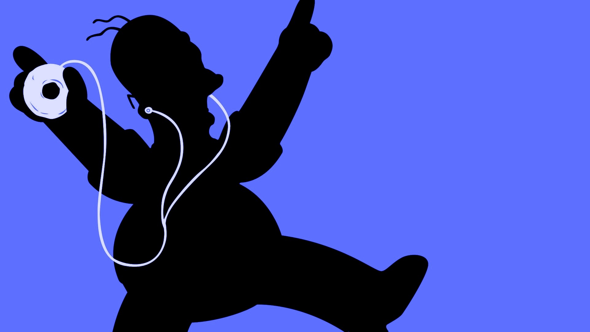 1920x1080 Wallpaper Illustration, Silhouette, Cartoon, Homer Simpson, Hand