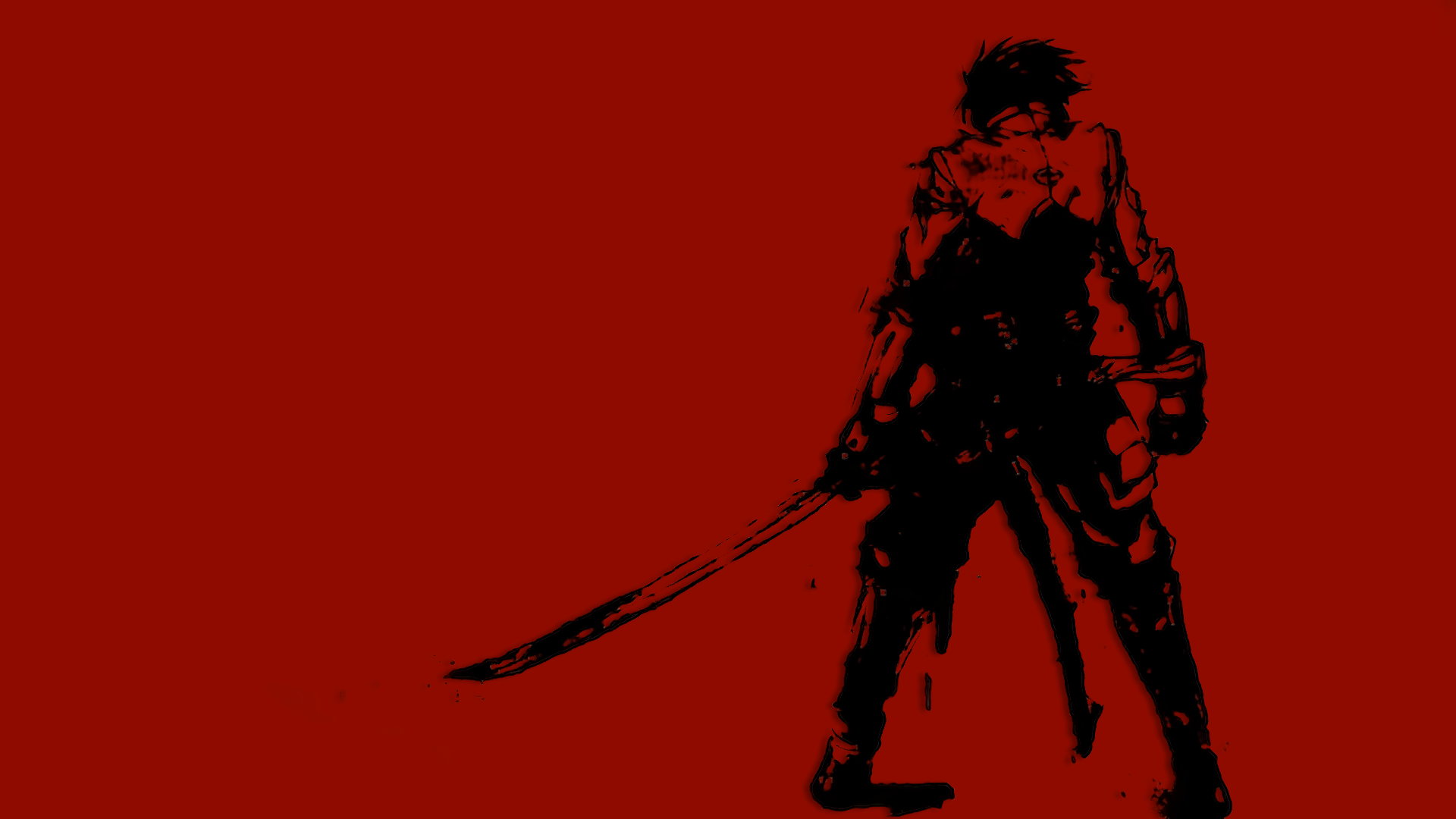 1920x1080 Wallpaper Illustration, Silhouette, Samurai, Drifters, Person