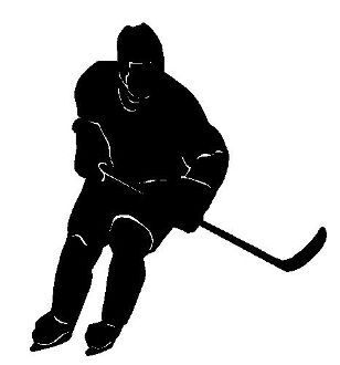 308x330 Hockey Player Silhouette, Wall Vinyl