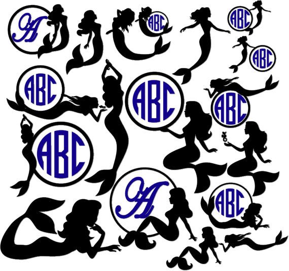 570x536 Mermaid Silhouettes, Mermaid Clipart, Mermaid Svg, Seamaid Svg