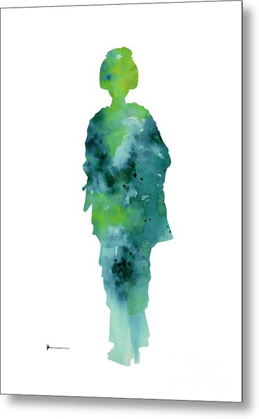 371x600 Geisha Girl Silhouette Kimono Watercolor Painting Painting By