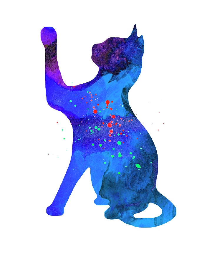 720x900 Cat Watercolor Silhouette Painting Photograph By Donald Erickson