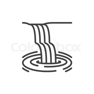 320x320 Waterfall Icon Vector, Filled Flat Sign, Solid Pictogram Isolated