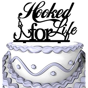 350x350 Wedding Cake Topper Fishing Couple In Boat Kissing Mr