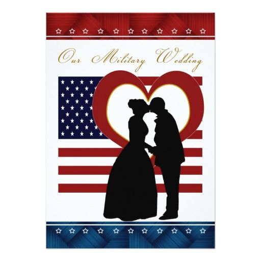 512x512 Military Wedding Invitation Silhouette Flag Heart Military
