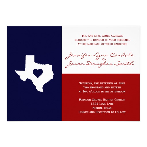 512x512 Personalized Texas State Silhouette Invitations