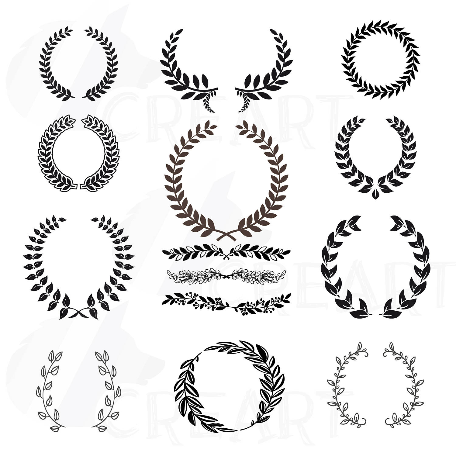 1500x1500 Laurel Wreath Clipart Monogram Frames For Silhouette Wedding