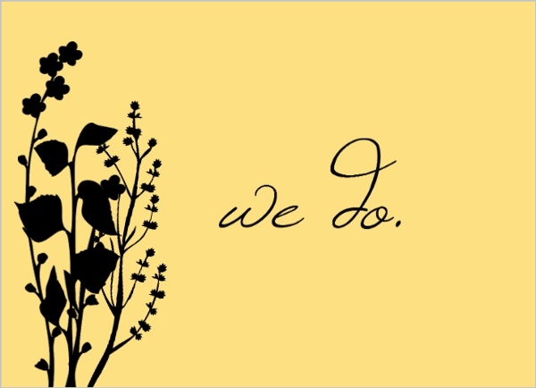 600x434 Marigold And Black Floral Silhouette Wedding Invite Wedding