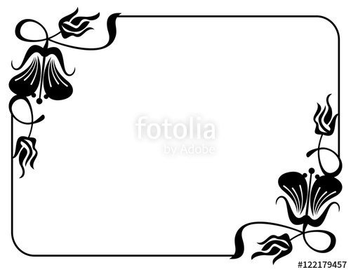 500x388 Silhouette Flower Frame. Design Element For Banners, Labels