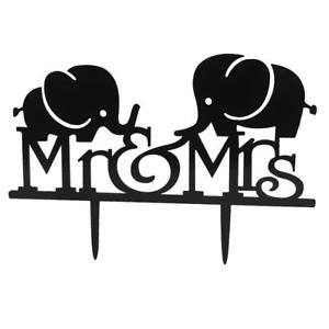 300x300 Acrylic Elephant Couple Mr Amp Mrs Silhouette Wedding Party Cake