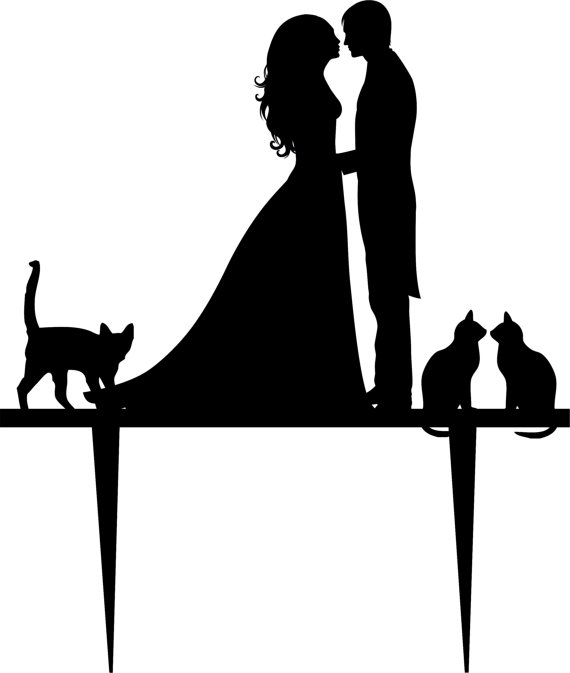 570x673 Wedding Cake Topper Silhouette Groom And Bride, Acrylic Cake