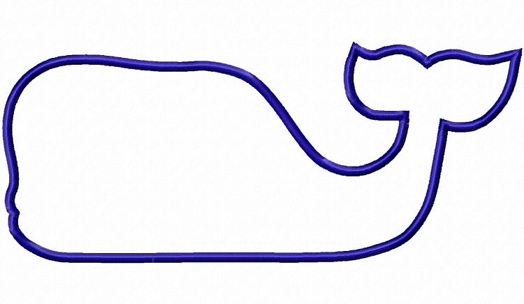 750x436 Large Applique Whale Silhouette Machine Embroidery Design