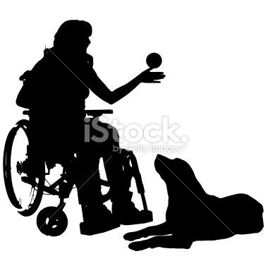380x380 Vector Silhouettes Of People In A Wheelchair On A White Background