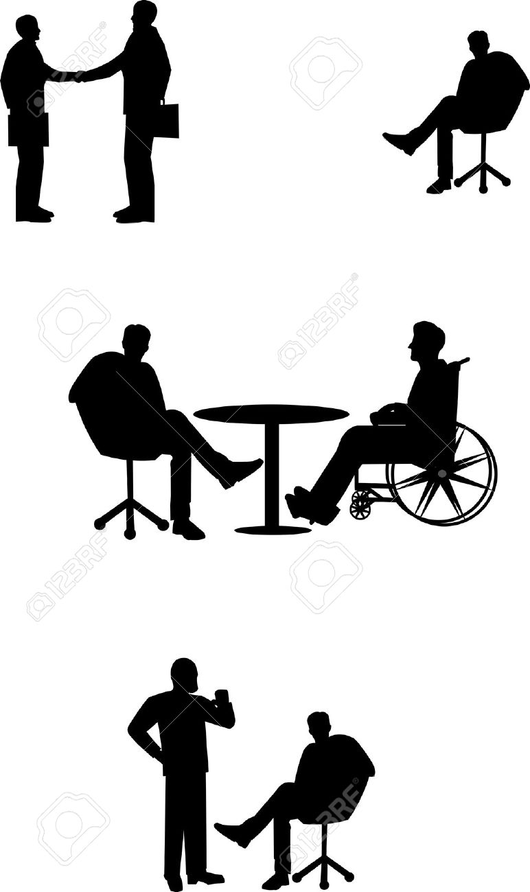 772x1300 Simple Diversity People With Wheelchair Clipart Black And White