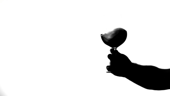 590x332 Transparent Glass Of Red Wine, White, Silhouette By Kinomaster