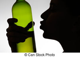271x194 Silhouette Of An Alcoholic Woman With A Bottle. Alcoholic