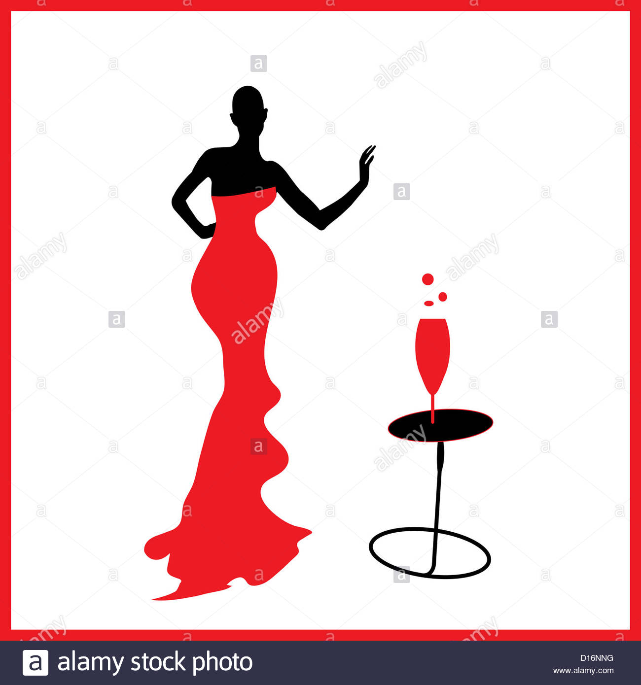 1300x1390 Abstraction Woman Silhouette Black And Red Glass Stock Photo
