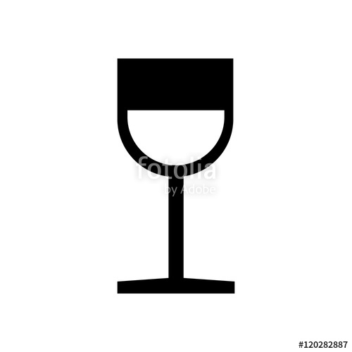 500x500 Wine Glass Icon. Silhouette Vector Illustration Stock Image