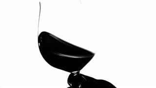 320x180 Wine Glass With Red Wine, White, Silhouette, Slowmotion Stock