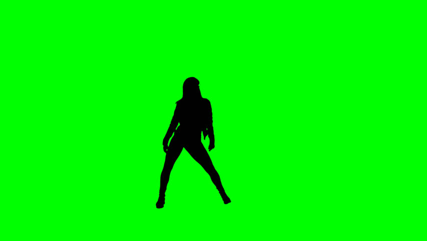 852x480 Female Hip Hop Dancer Silhouette Dancing Against A Chroma Key