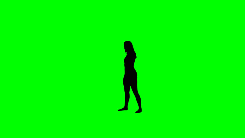 852x480 Female Hip Hop Dancer Silhouette On A Chroma Key Green Background